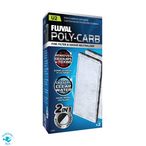 FLUVAL Poly-Carb - Wkład do filtra U2 z węglem aktywnym, 2-pack