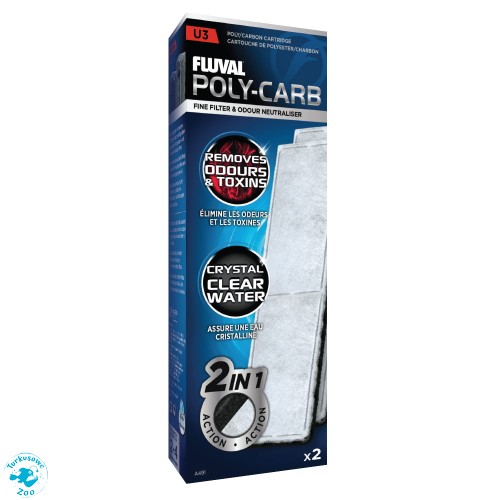 FLUVAL Poly-Carb - Wkład do filtra U3 z węglem aktywnym, 2-pack