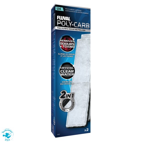 FLUVAL Poly-Carb - Wkład do filtra U4 z węglem aktywnym, 2-pack